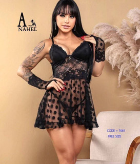 لباس خواب زنانه توری همراه با ساق